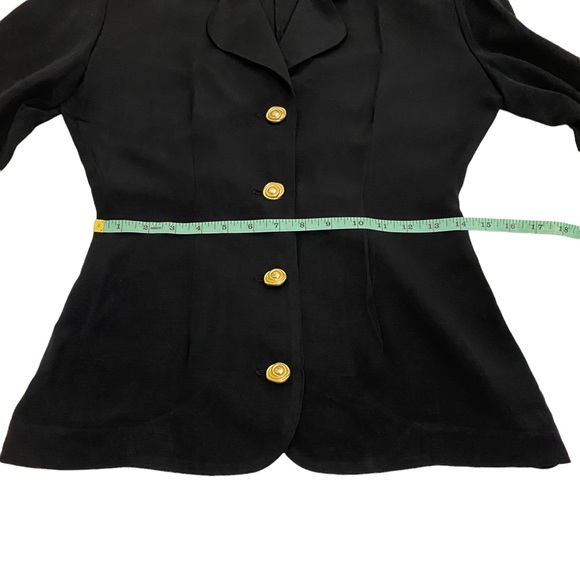 Dani Michaels Vintage 90’s Black Suit Jacket With Gold Metal Buttons, Size 3/4 - Picture 5 of 10